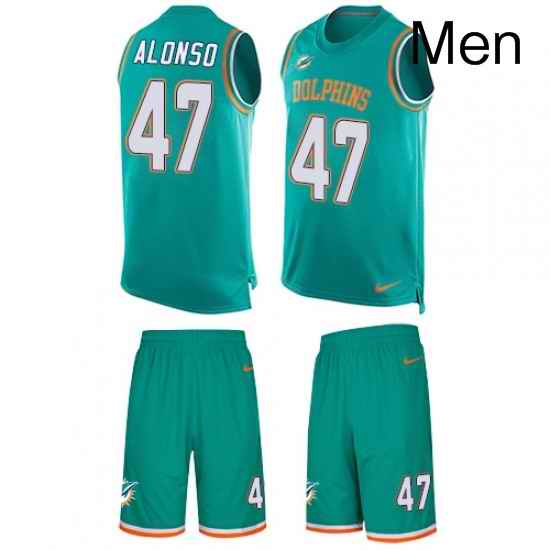 Mens Nike Miami Dolphins 47 Kiko Alonso Limited Aqua Green Tank Top Suit NFL Jersey